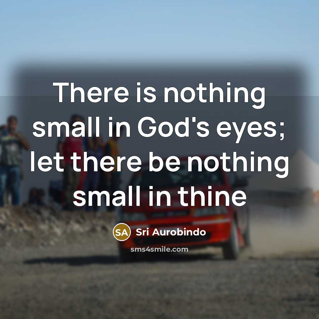 “There is nothing small in God's eyes; let there be…” quote by Sri Aurobindo