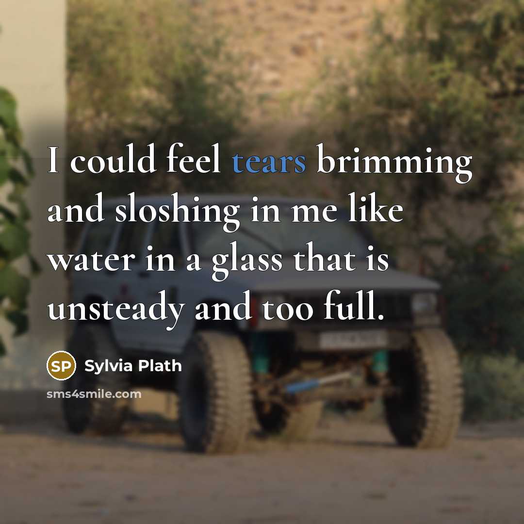 “I could feel tears brimming and sloshing in me like…” quote by Sylvia Plath