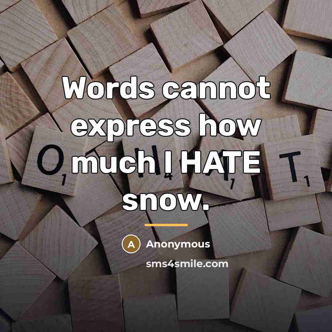“Words cannot express how much I HATE snow.…” quote by Anonymous