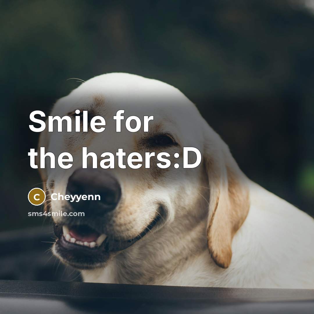 “Smile for the haters:D” quote by Cheyyenn