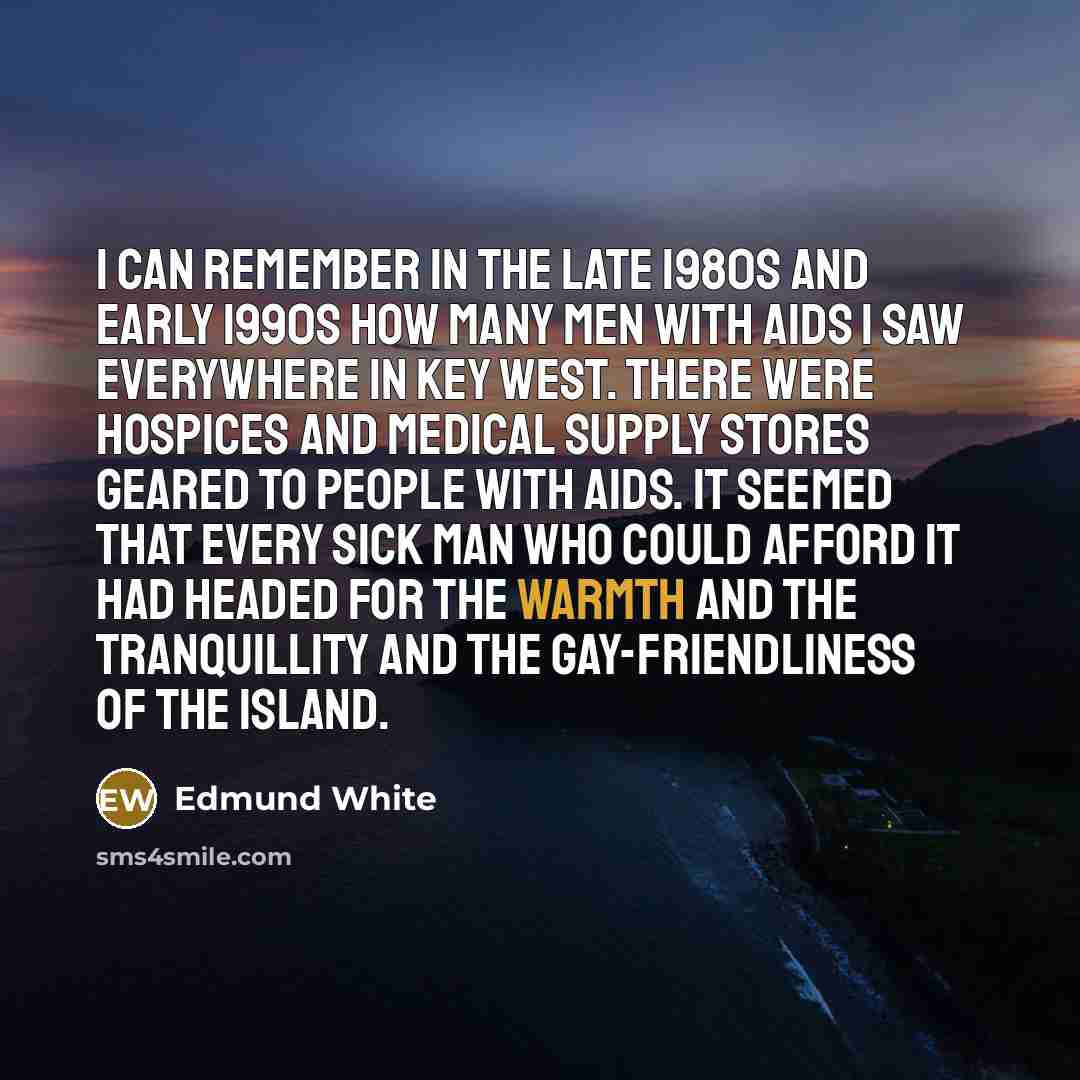 “I can remember in the late 1980s and early 1990s…” quote by Edmund White