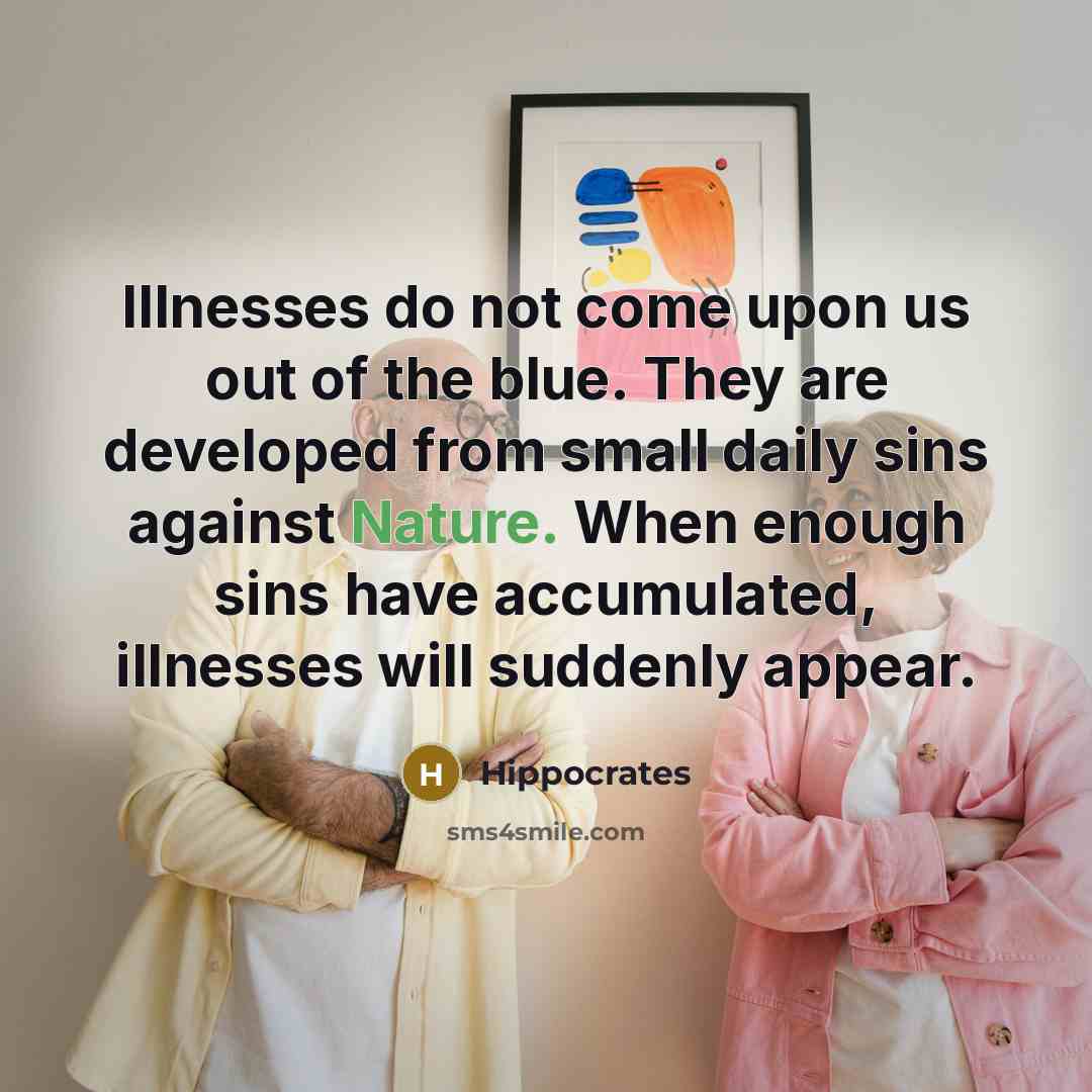 “Illnesses do not come upon us out of the blue.…” quote by Hippocrates