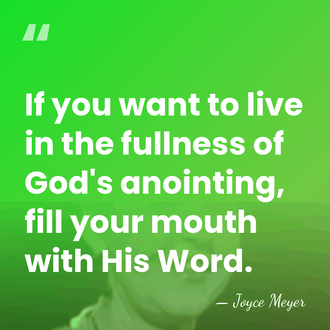 If you want to live in the fullness of God's anointing, fill&hellip; - Joyce Meyer