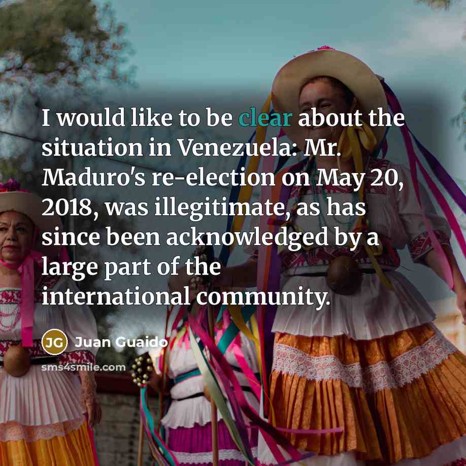 “I would like to be clear about the situation in…” quote by Juan Guaido