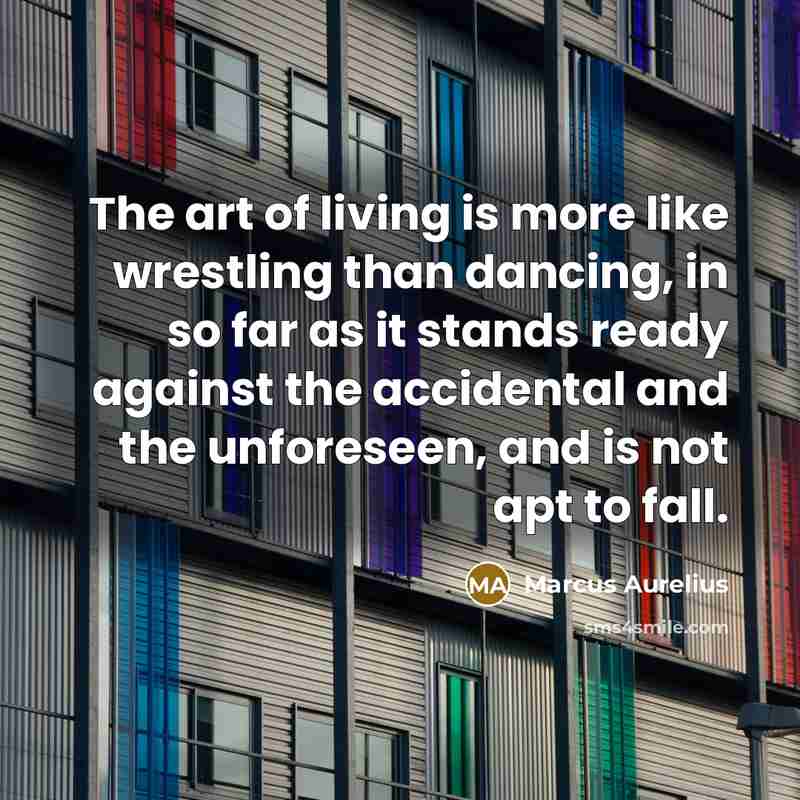 “The art of living is more like wrestling than dancing,…” quote by Marcus Aurelius