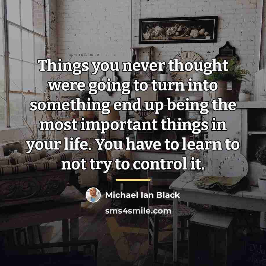 “Things you never thought were going to turn into something…” quote by Michael Ian Black
