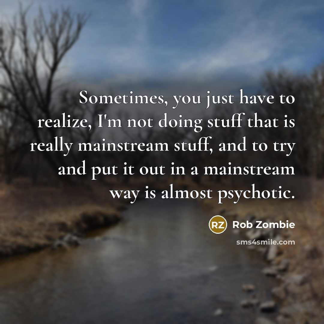 “Sometimes, you just have to realize, I'm not doing stuff…” quote by Rob Zombie