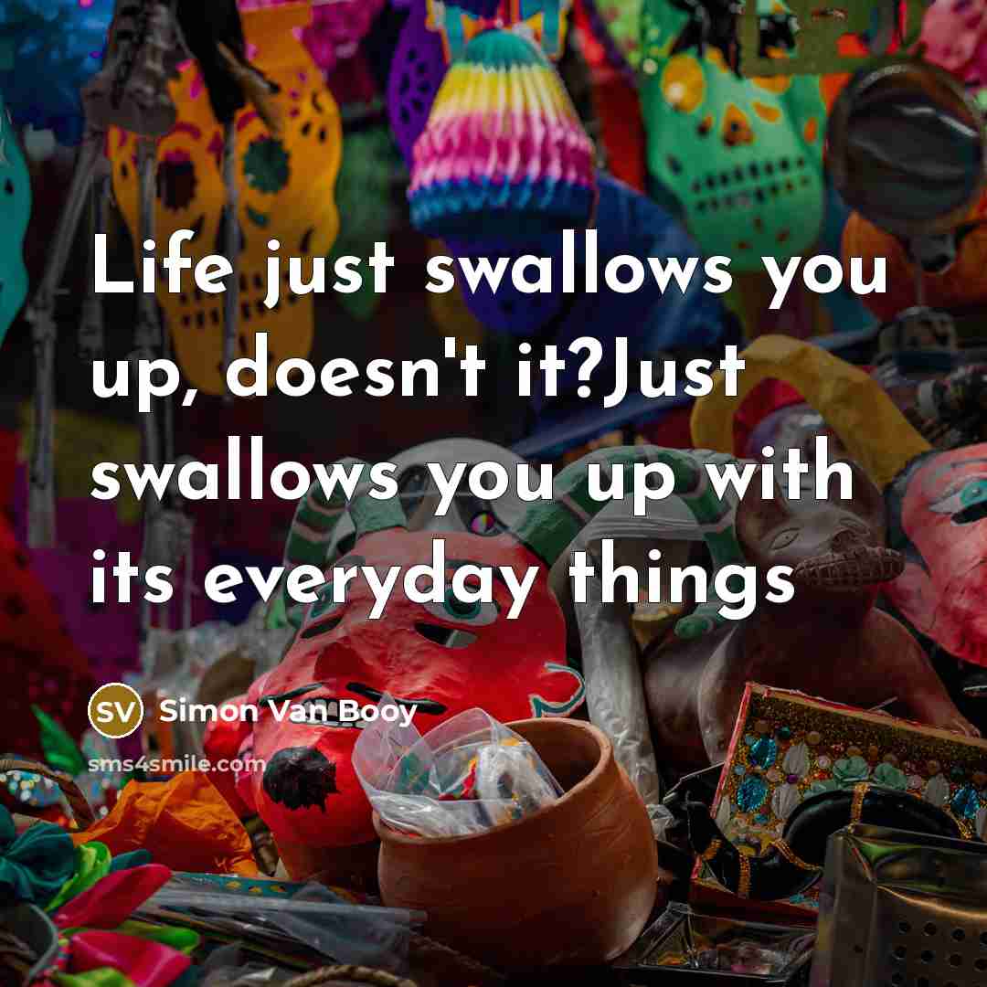 “Life just swallows you up, doesn't it?Just swallows you up…” quote by Simon Van Booy