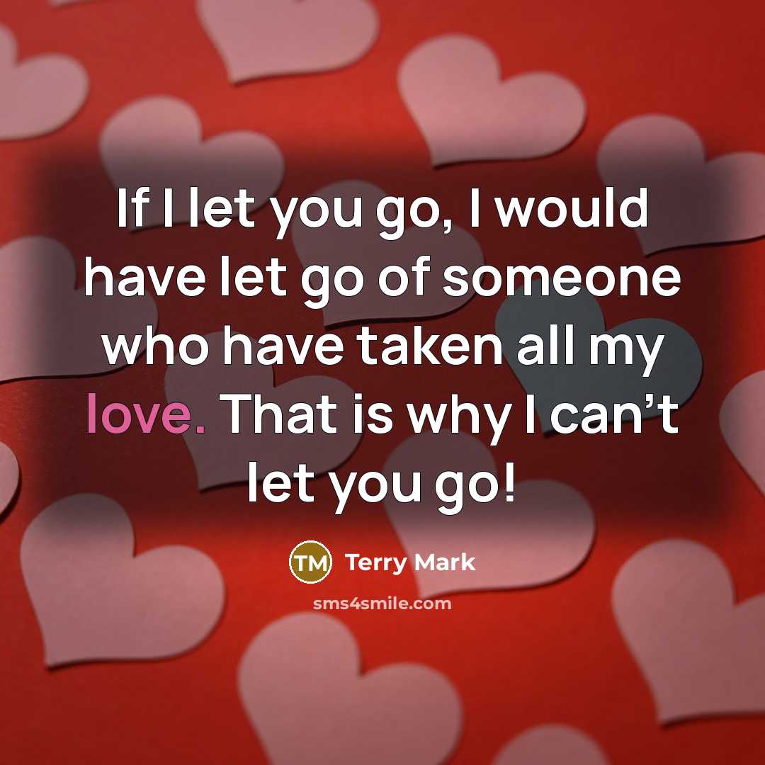 “If I let you go, I would have let go…” quote by Terry Mark