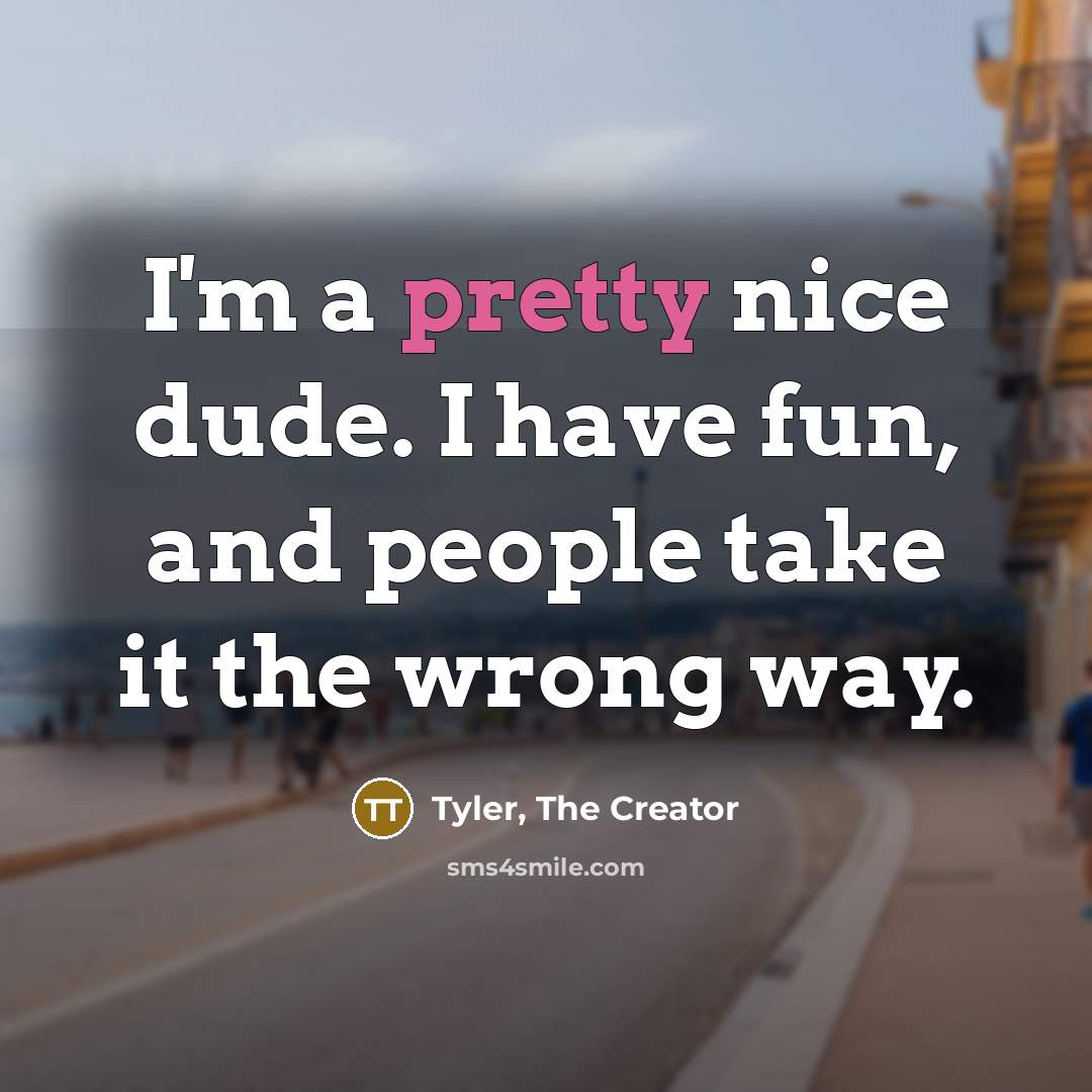 “I'm a pretty nice dude. I have fun, and people…” quote by Tyler, The Creator