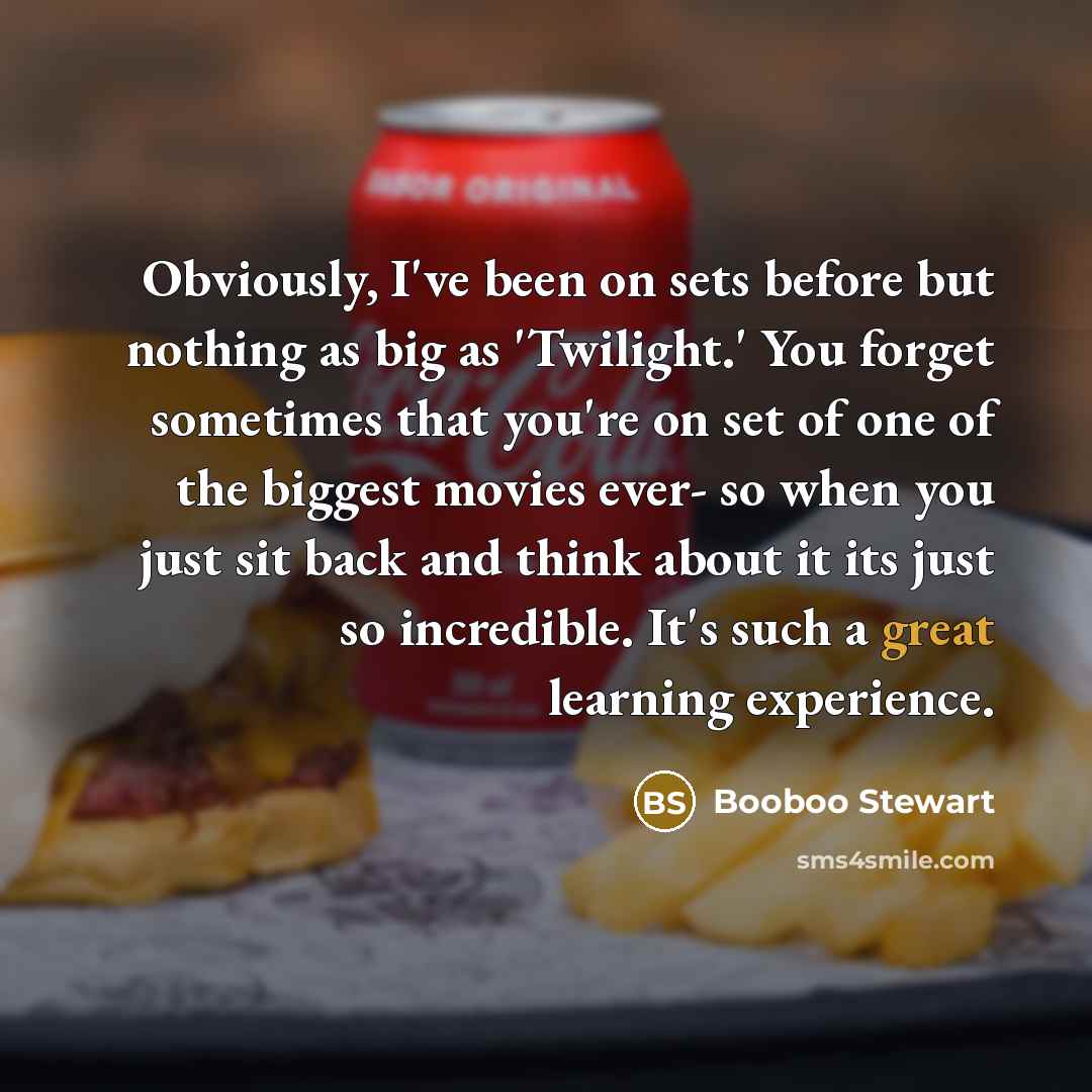 “Obviously, I've been on sets before but nothing as big…” quote by Booboo Stewart