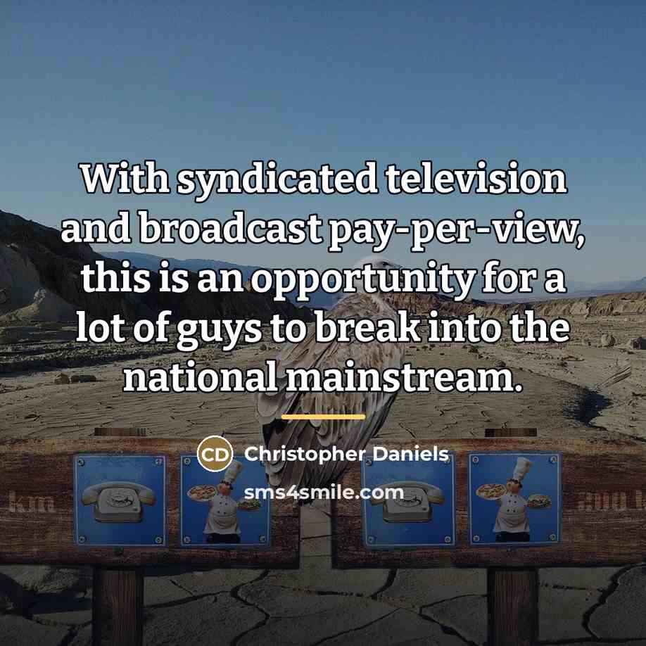 “With syndicated television and broadcast pay-per-view, this is an opportunity…” quote by Christopher Daniels