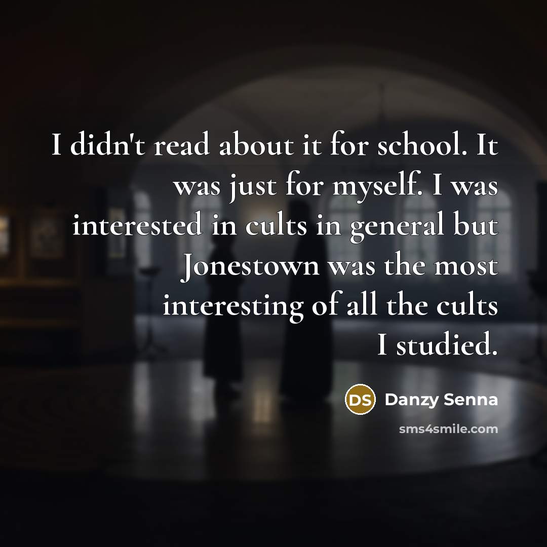 “I didn't read about it for school. It was just…” quote by Danzy Senna