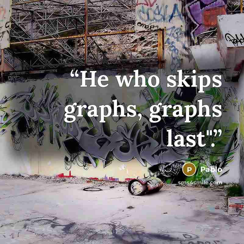 “He who skips graphs, graphs last".” quote by Pablo
