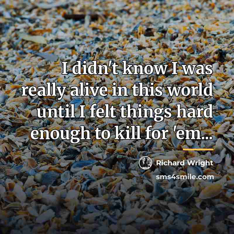 “I didn't know I was really alive in this world…” quote by Richard Wright