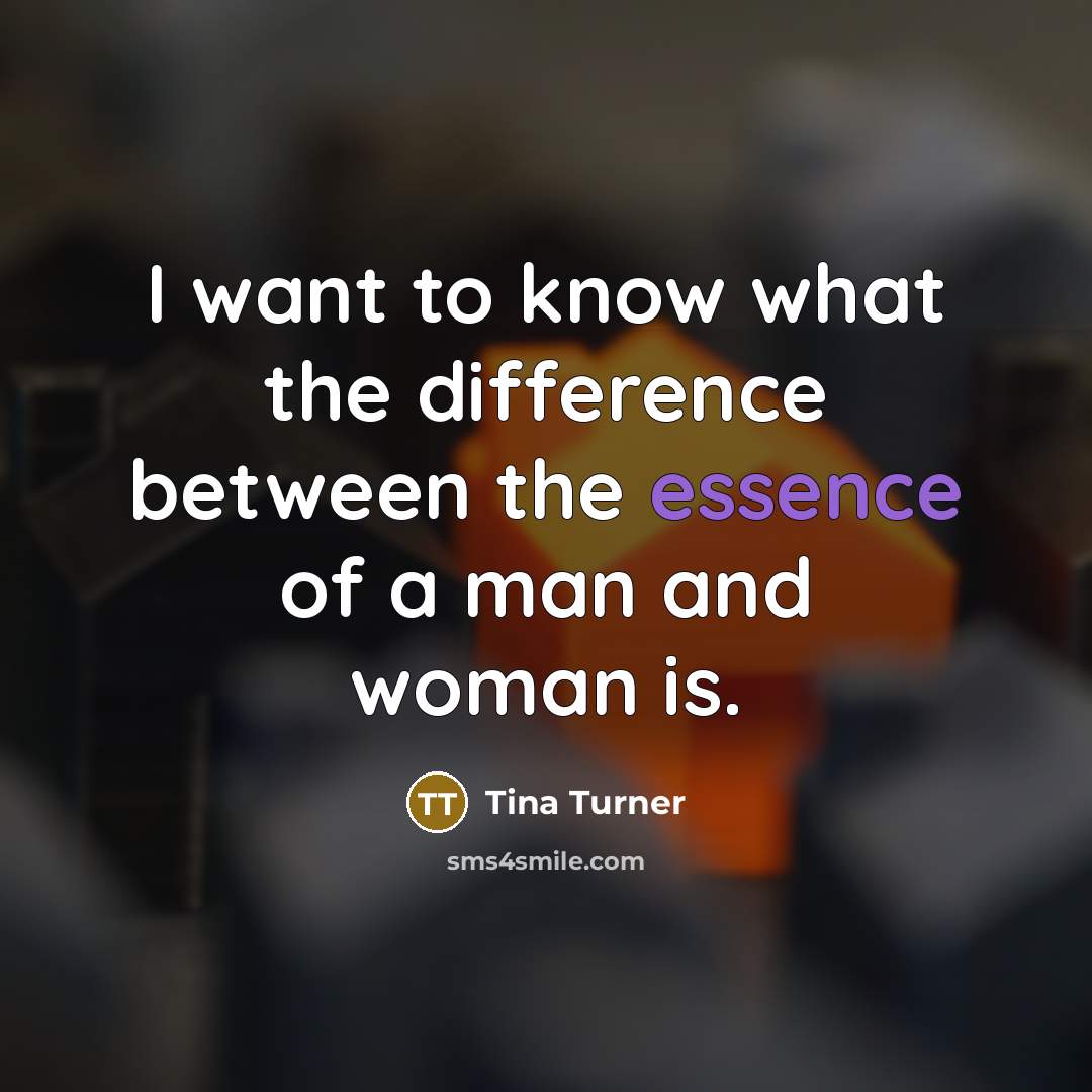 “I want to know what the difference between the essence…” quote by Tina Turner