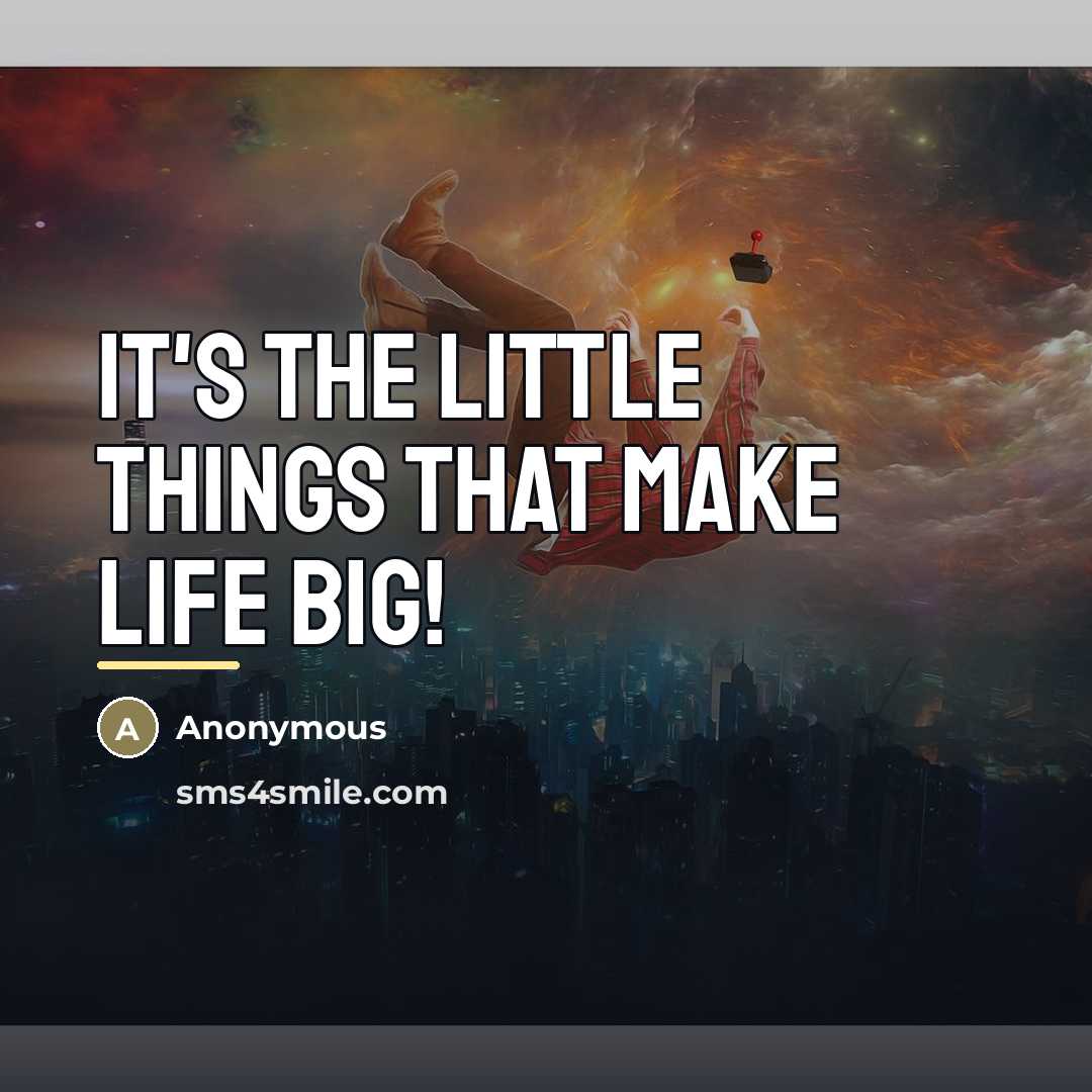 “It's the little things that make life big!…” quote by Anonymous