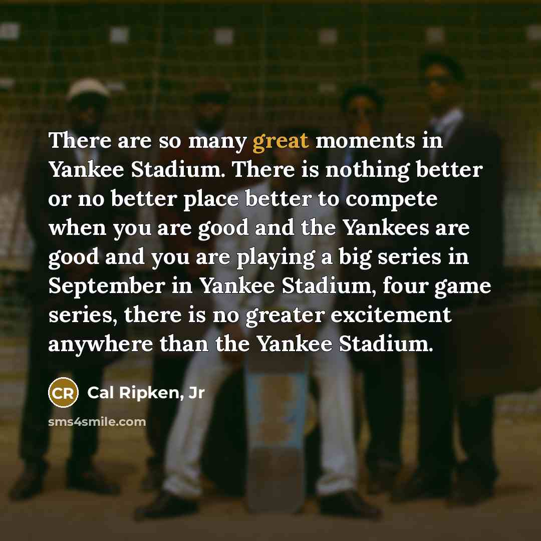 “There are so many great moments in Yankee Stadium. There…” quote by Cal Ripken, Jr