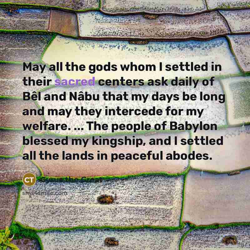 “May all the gods whom I settled in their sacred…” quote by Cyrus the Great