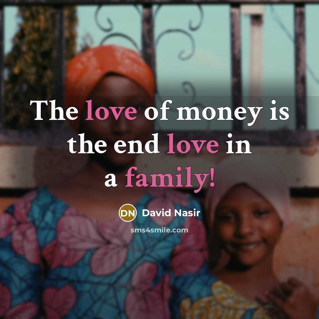 “The love of money is the end love in a…” quote by David Nasir