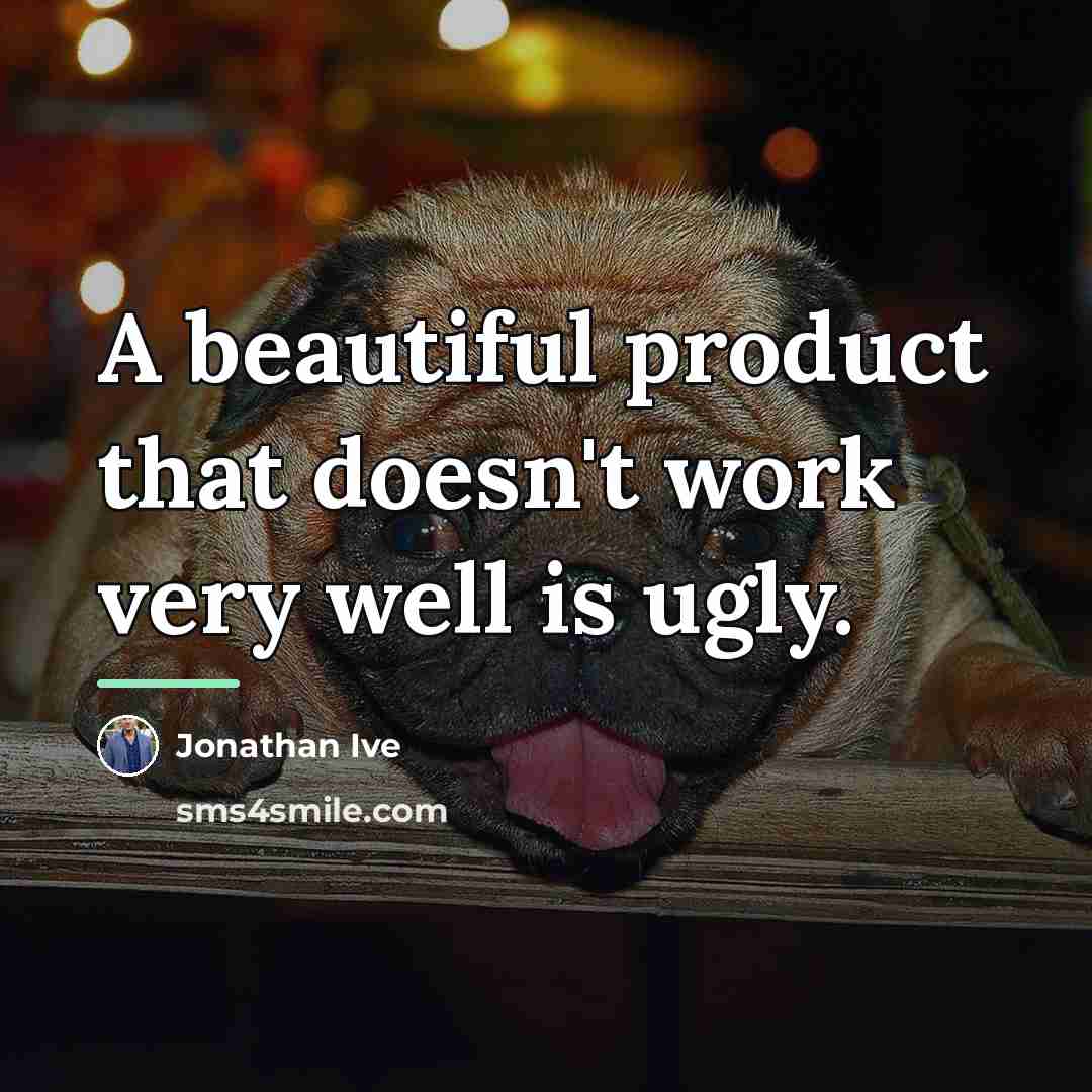 “A beautiful product that doesn't work very well is ugly.…” quote by Jonathan Ive