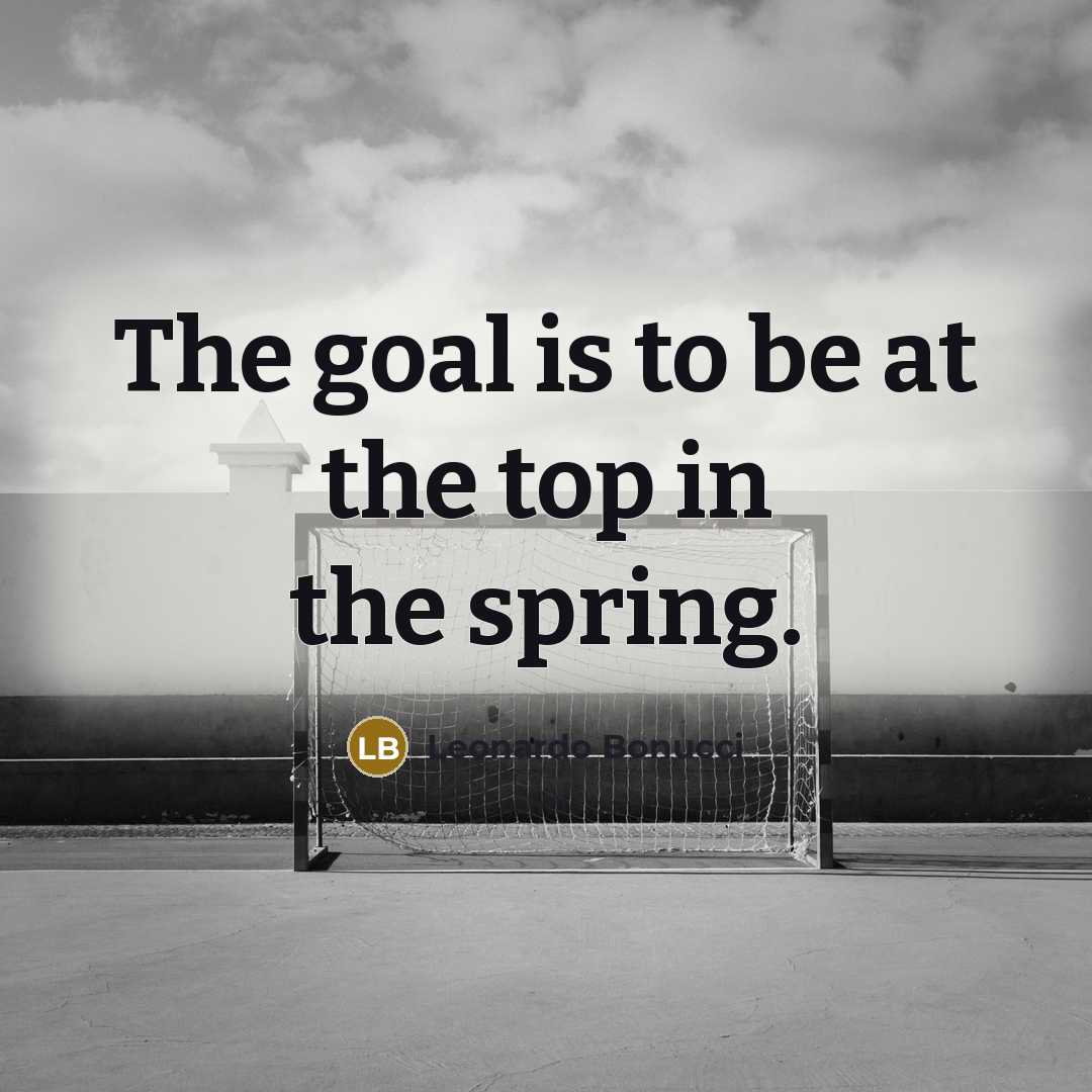 “The goal is to be at the top in the…” quote by Leonardo Bonucci