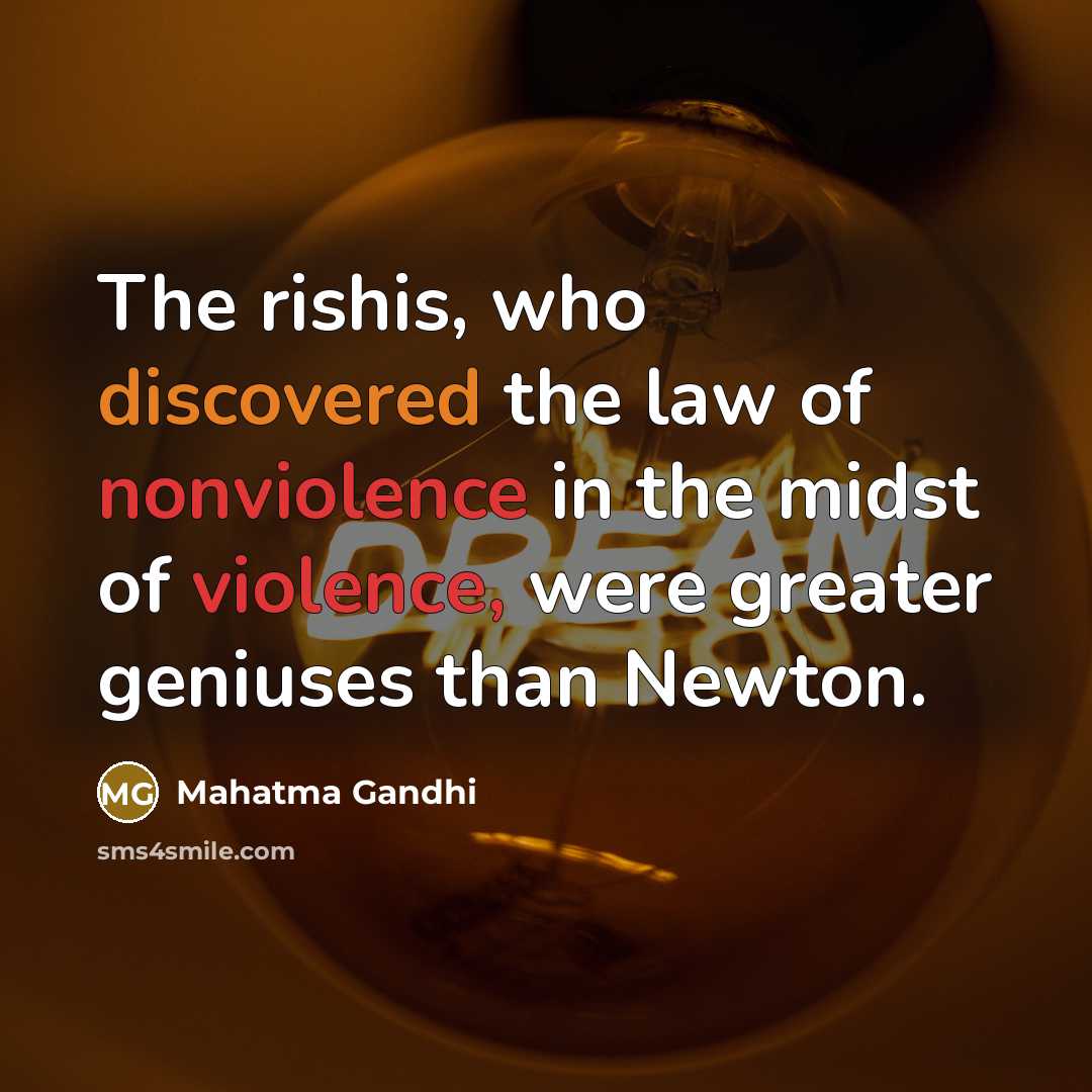 “The rishis, who discovered the law of nonviolence in the…” quote by Mahatma Gandhi