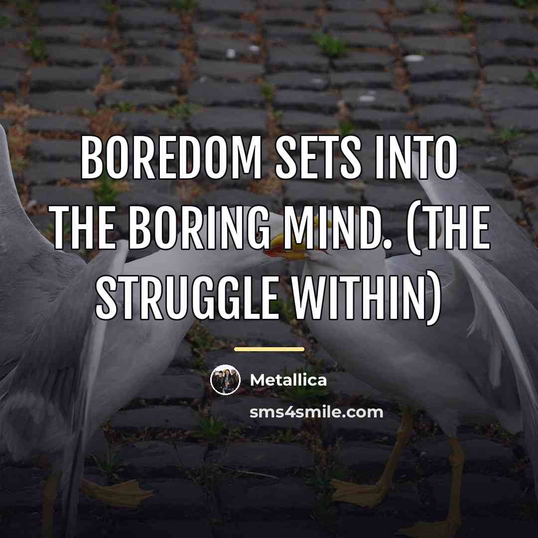 “Boredom sets into the boring mind. (The Struggle Within)…” quote by Metallica