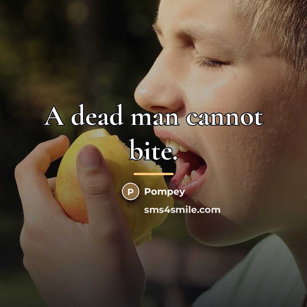 “A dead man cannot bite.…” quote by Pompey