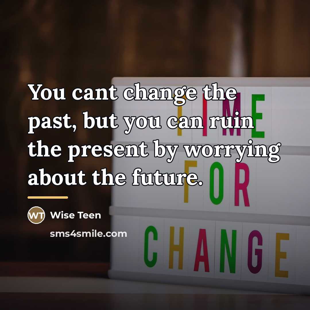 “You cant change the past, but you can ruin the…” quote by Wise Teen