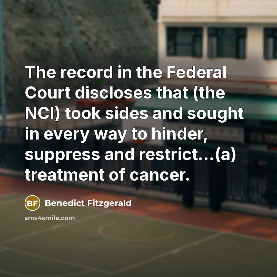 “The record in the Federal Court discloses that (the NCI)…” quote by Benedict Fitzgerald