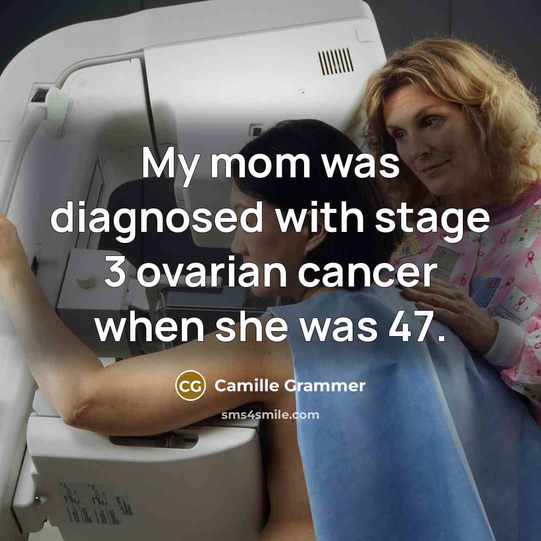“My mom was diagnosed with stage 3 ovarian cancer when…” quote by Camille Grammer