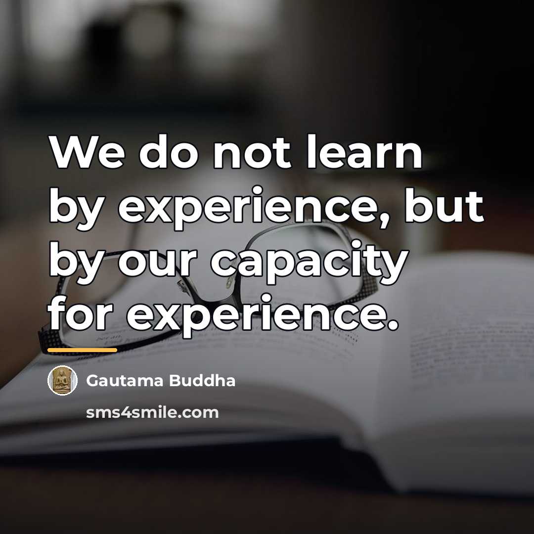 “We do not learn by experience, but by our capacity…” quote by Gautama Buddha