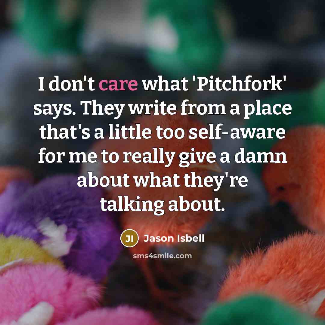 “I don't care what 'Pitchfork' says. They write from a…” quote by Jason Isbell