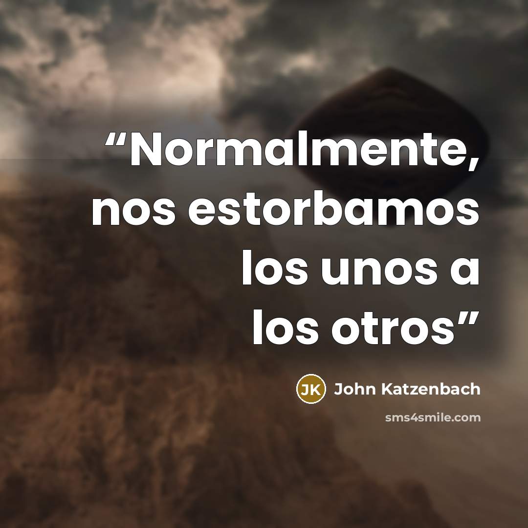 “Normalmente, nos estorbamos los unos a los otros” quote by John Katzenbach