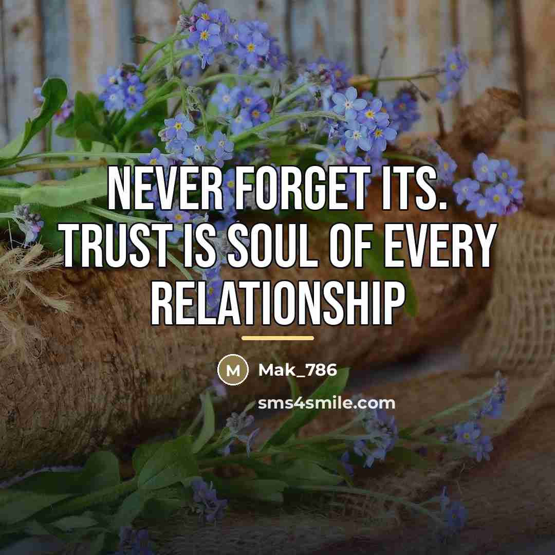 “Never Forget Its. Trust is soul of every relationship…” quote by Mak_786