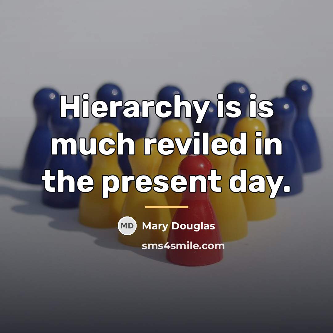 “Hierarchy is is much reviled in the present day.…” quote by Mary Douglas