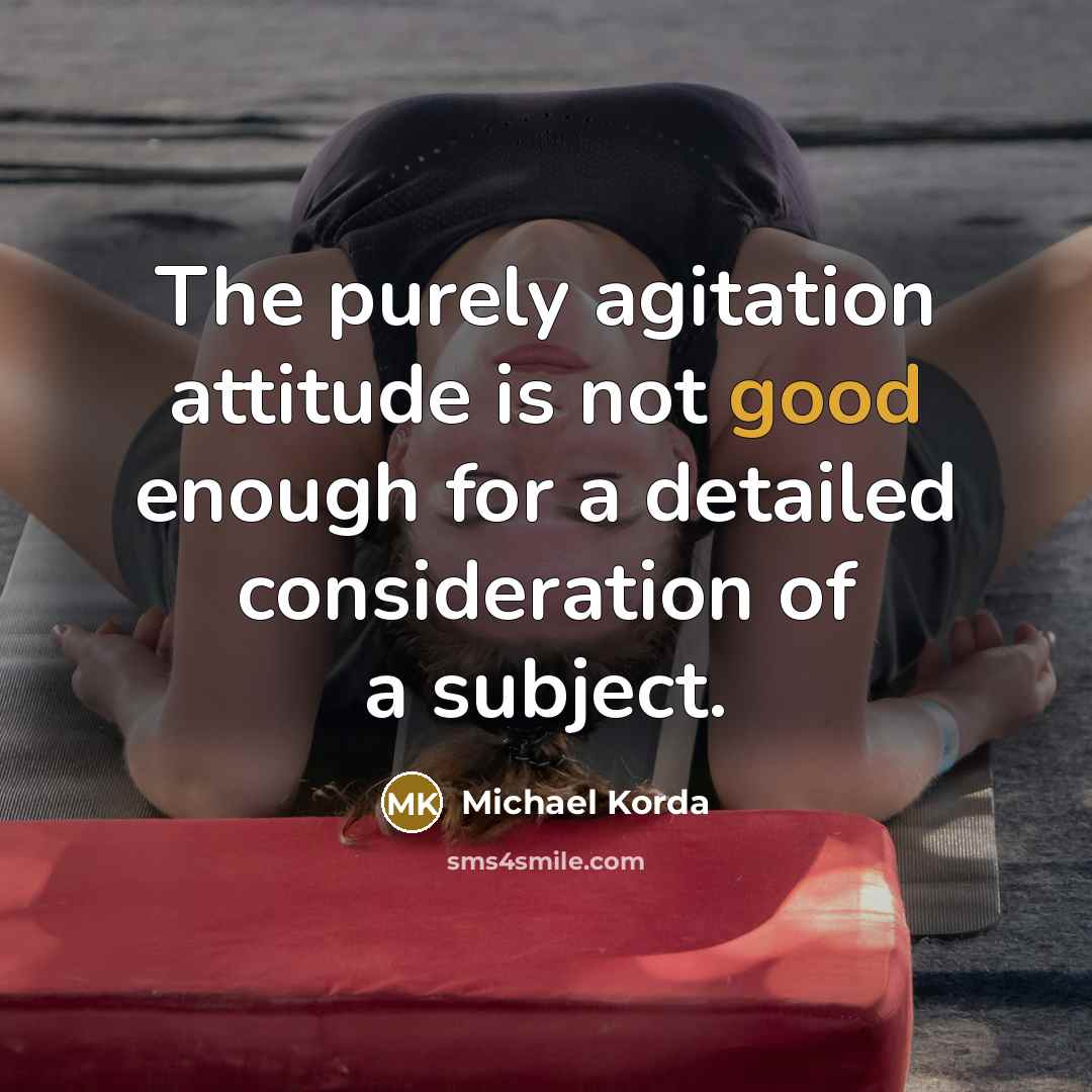 “The purely agitation attitude is not good enough for a…” quote by Michael Korda