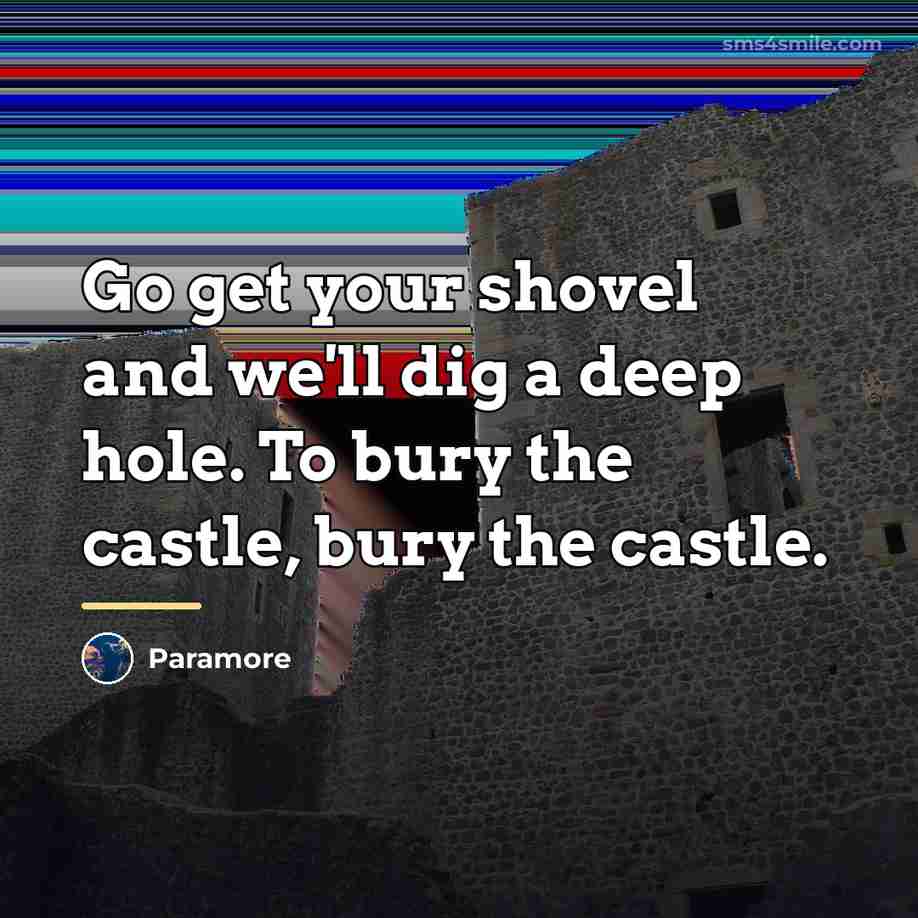 “Go get your shovel and we'll dig a deep hole.…” quote by Paramore