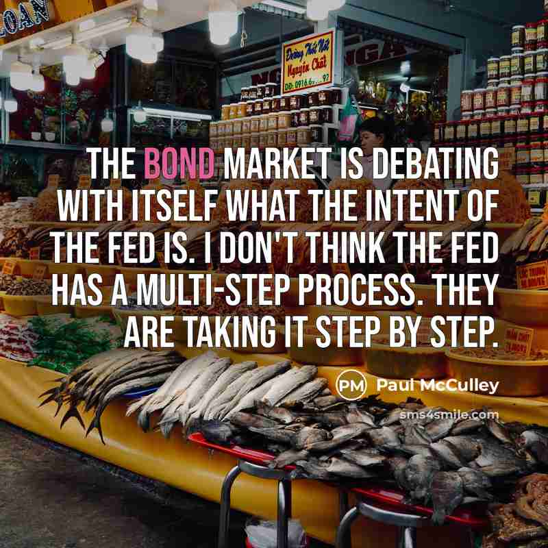 “The bond market is debating with itself what the intent…” quote by Paul McCulley