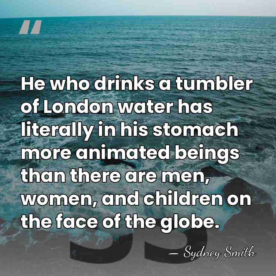 He who drinks a tumbler of London water has literally in his&hellip; - Sydney Smith