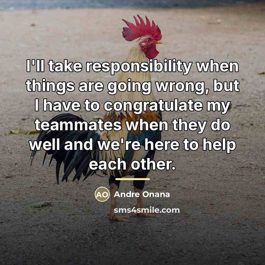 “I'll take responsibility when things are going wrong, but I…” quote by Andre Onana