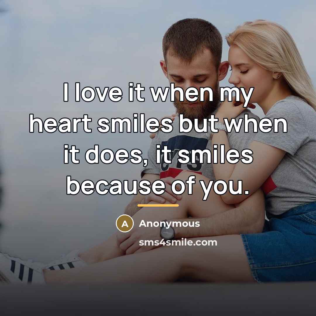 “I love it when my heart smiles but when it…” quote by Anonymous