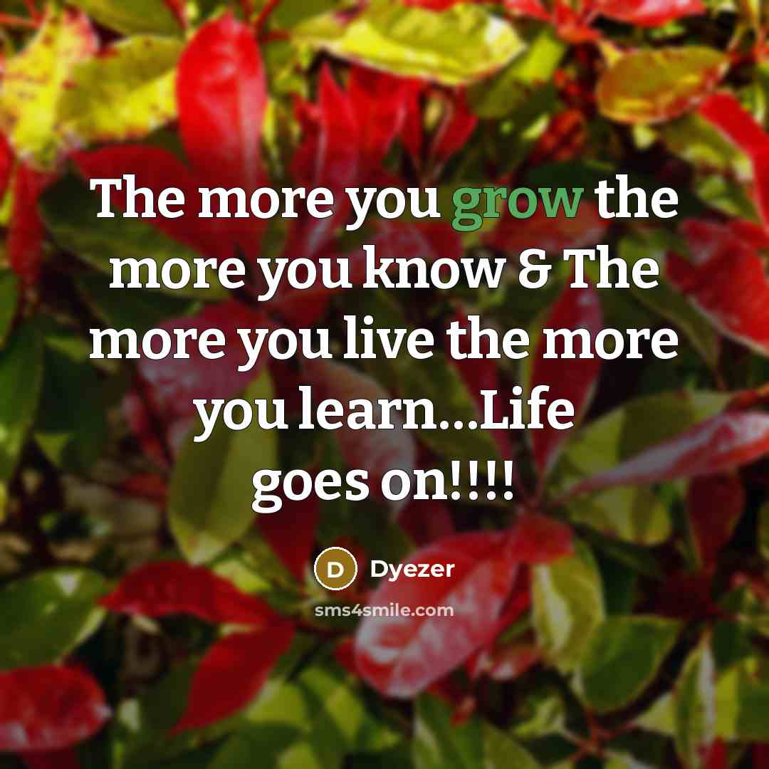“The more you grow the more you know & The…” quote by Dyezer