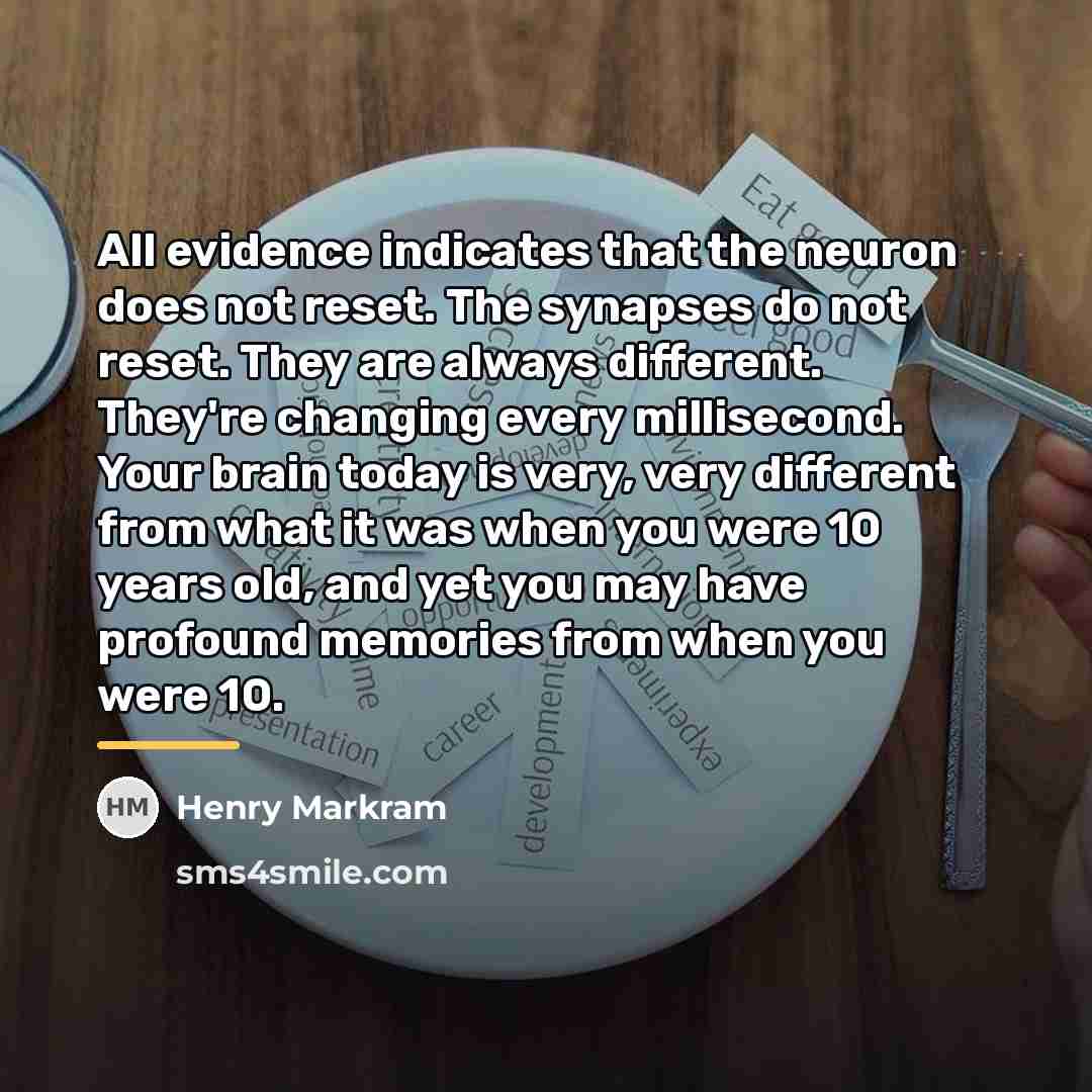 “All evidence indicates that the neuron does not reset. The…” quote by Henry Markram