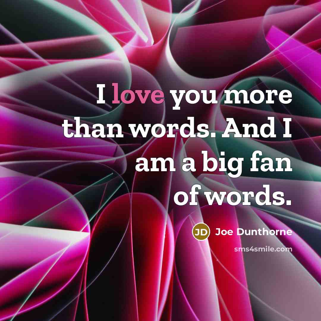 “I love you more than words. And I am a…” quote by Joe Dunthorne