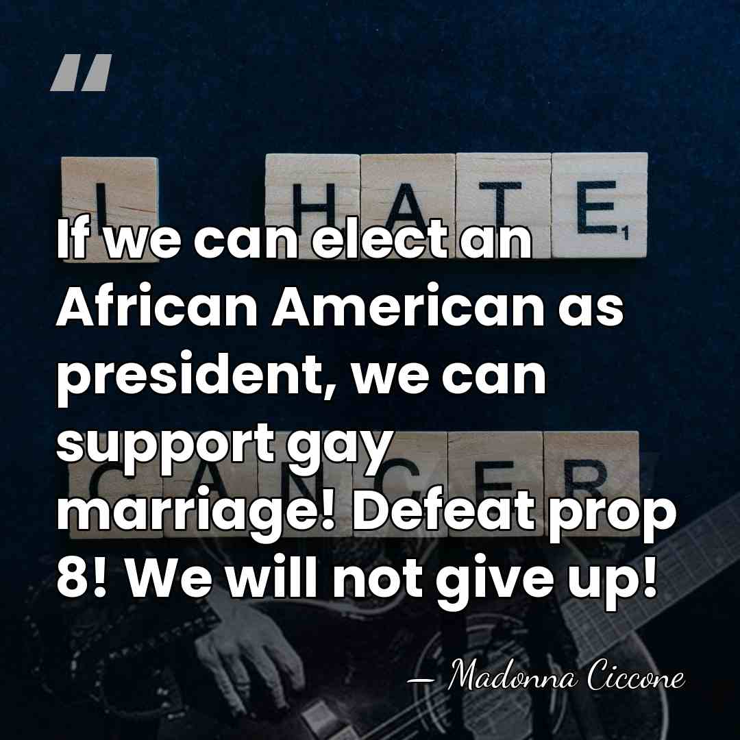 If we can elect an African American as president, we can support&hellip; - Madonna Ciccone