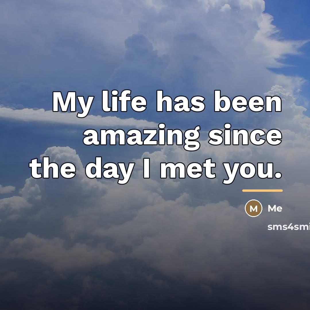 “My life has been amazing since the day I met…” quote by Me