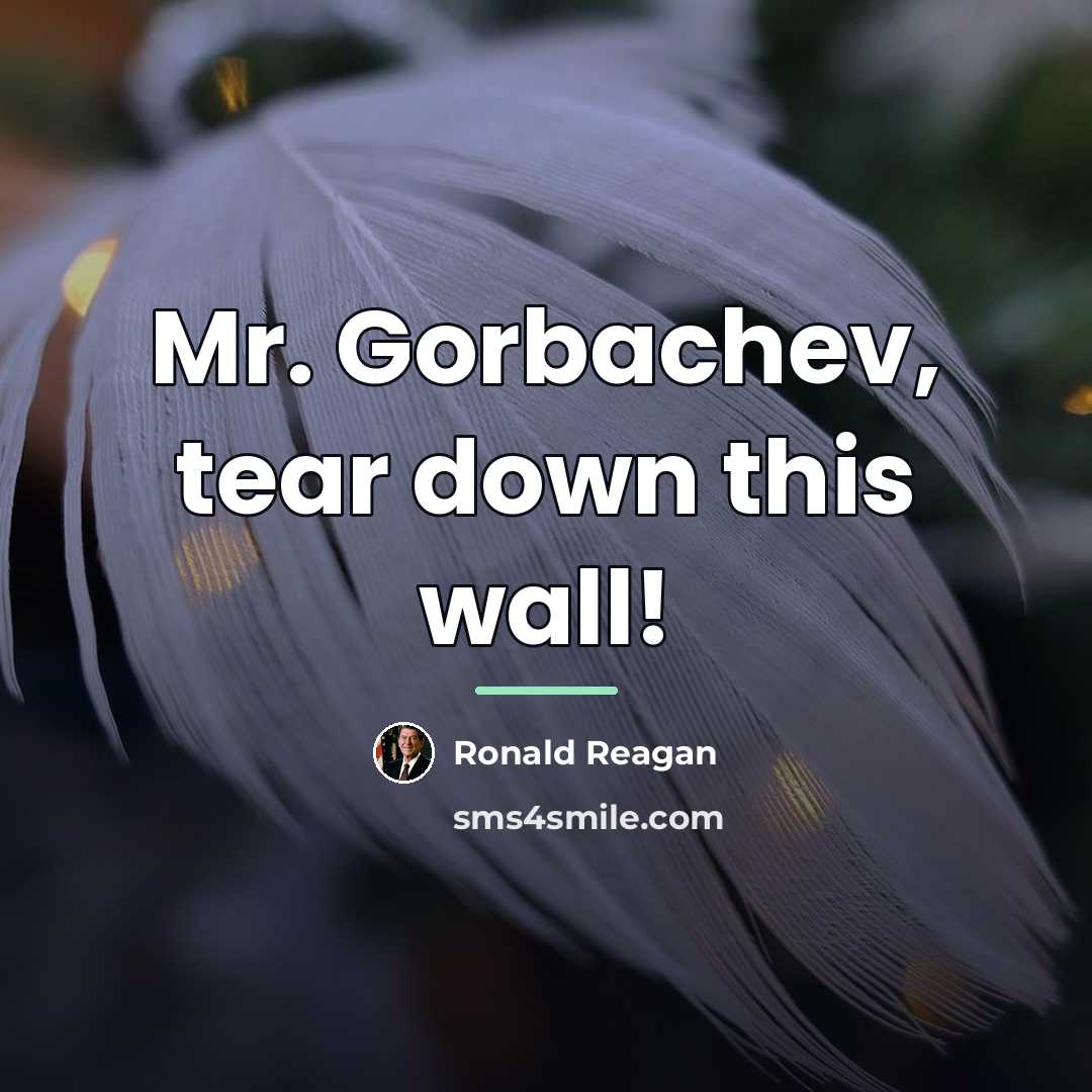 “Mr. Gorbachev, tear down this wall!…” quote by Ronald Reagan
