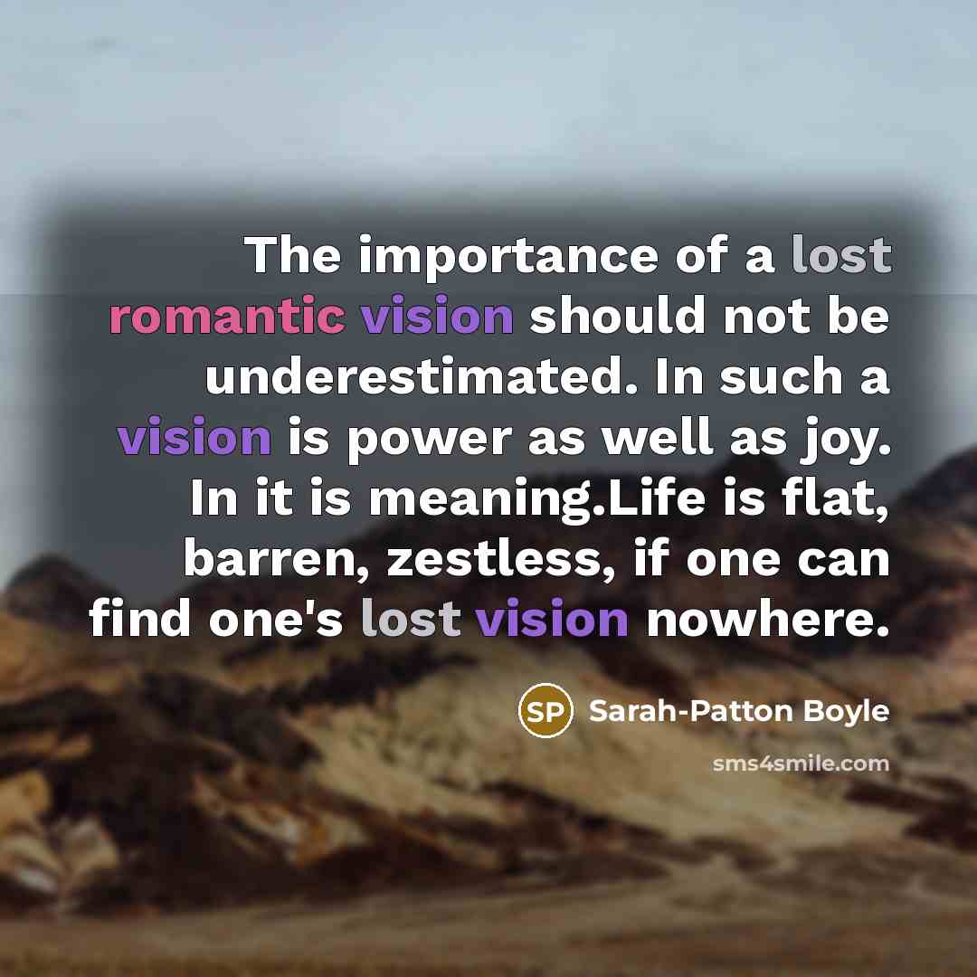“The importance of a lost romantic vision should not be…” quote by Sarah-Patton Boyle